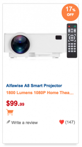Alfawise A8 Projektor mit falschen Angaben