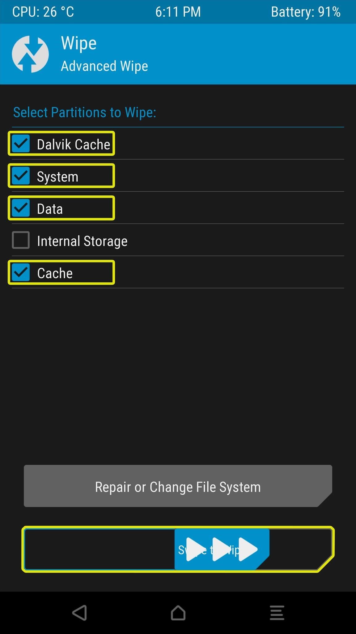 löschen System Android MIUI