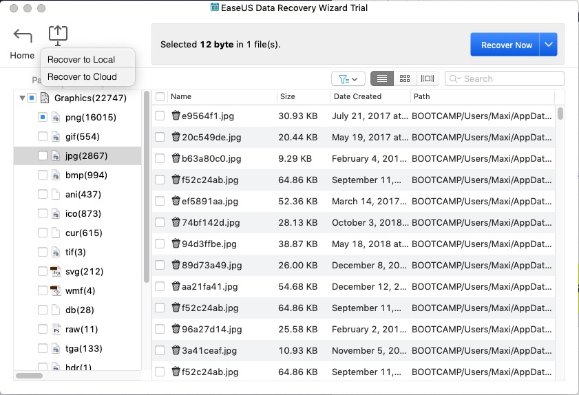 EaseUS data recovery software erkennt alle Dateien auf meinem Computer
