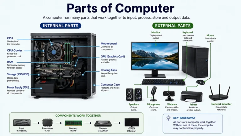 Parts of computer: Main Components and Functions