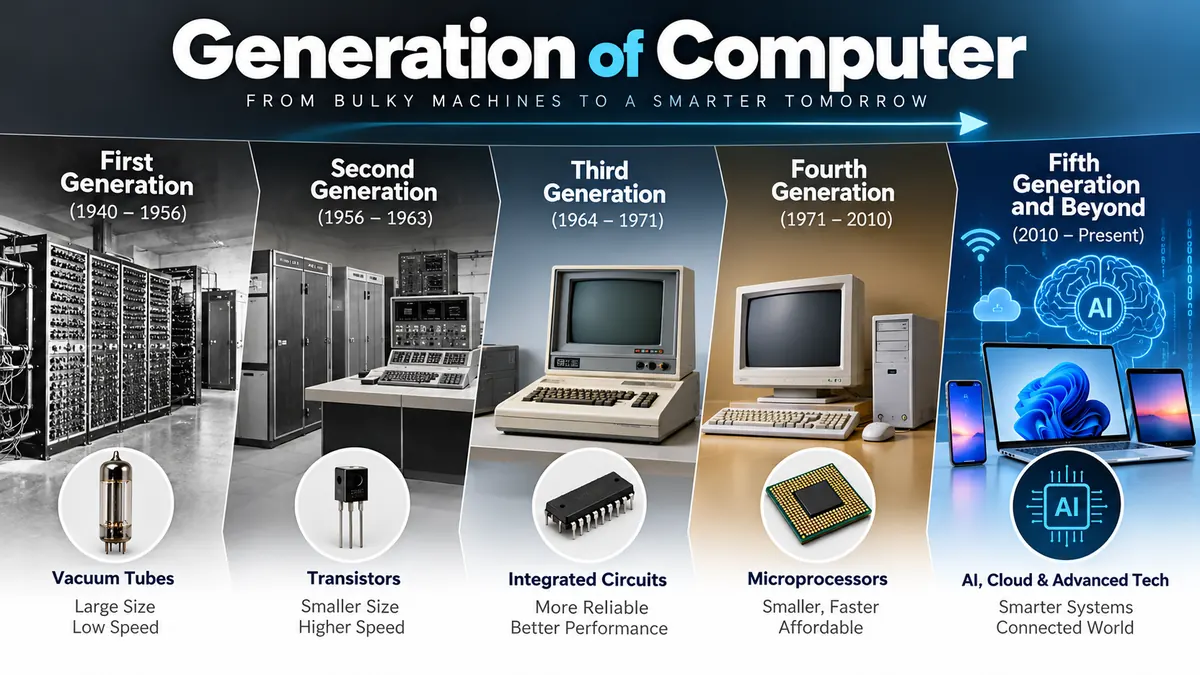 generation of computer: 1st to 5th Explained