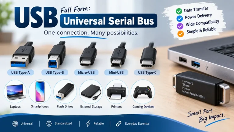 usb full form: Meaning, Types, Uses & USB Versions