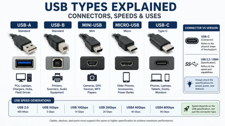 USB Types Explained: Connectors, Speeds & Uses