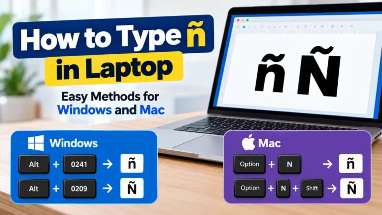 how to type ñ in laptop: Windows & Mac Guide