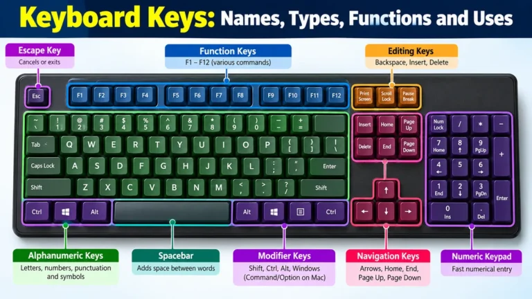 Keyboard Keys: Names, Types, Functions & Uses