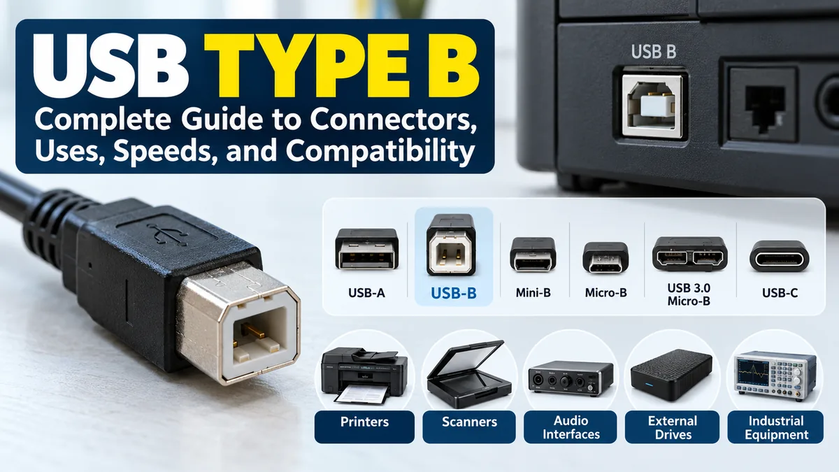 usb type b: Uses, Types, Speeds & Compatibility